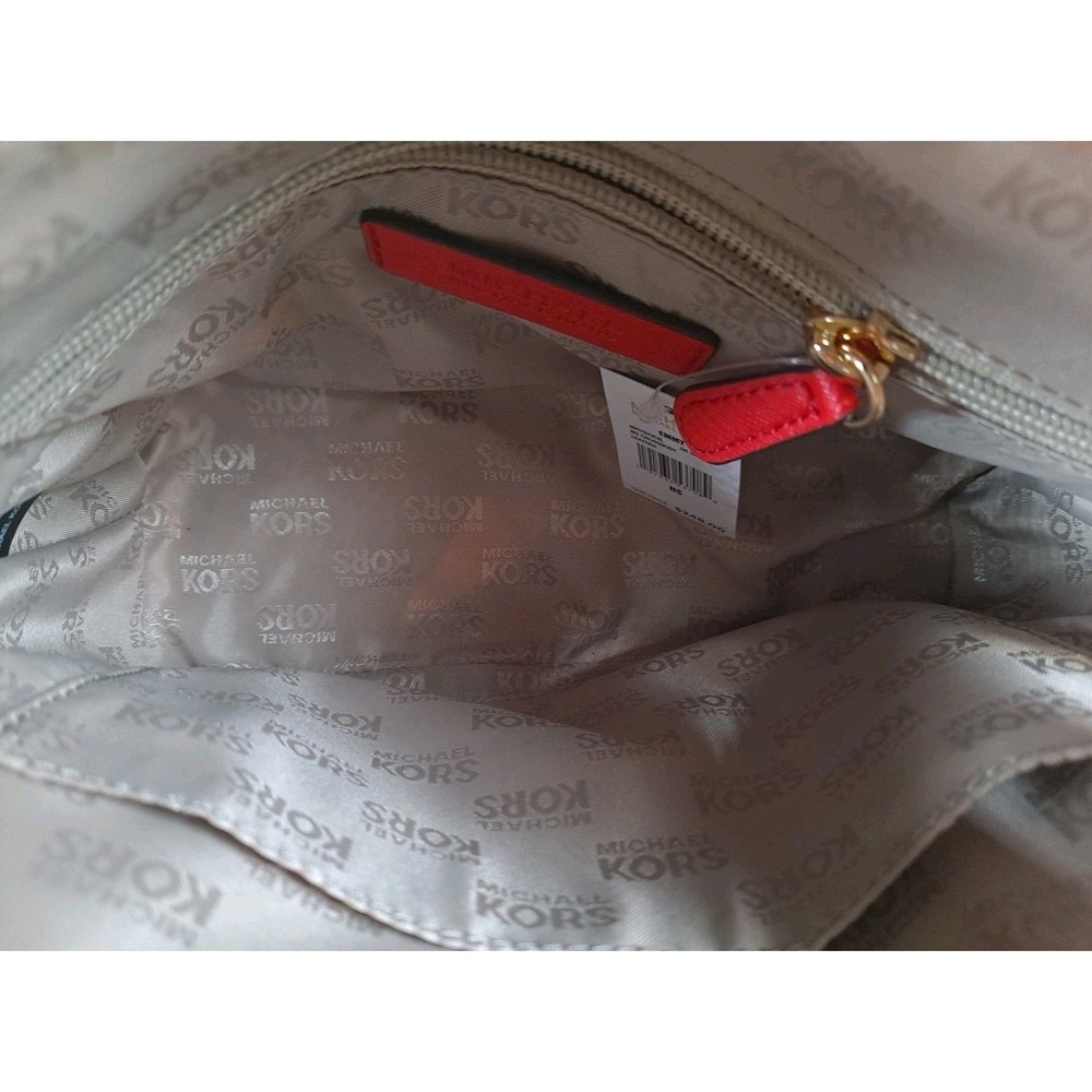 Michael Kors Emmy Medium Saffiano Leather Crossbody Bag Red NWT Adjustable Strap - Picture 7 of 8